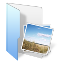 Folder Blue Pictures Icon 128x128 png